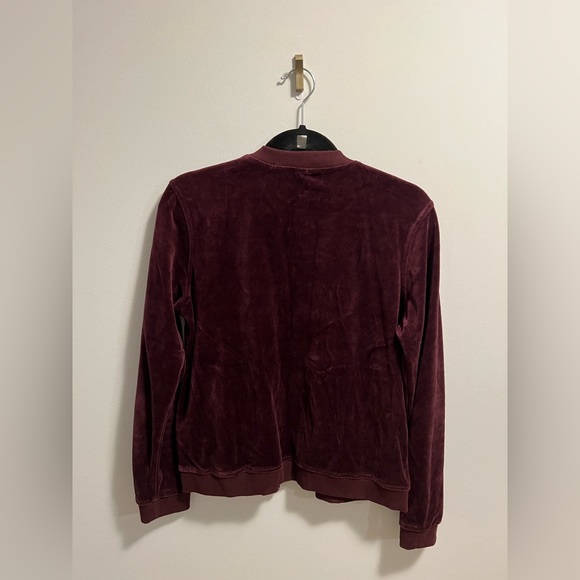 Forever 21 maroon velour thin bomber jacket. Size M - Picture 5 of 5